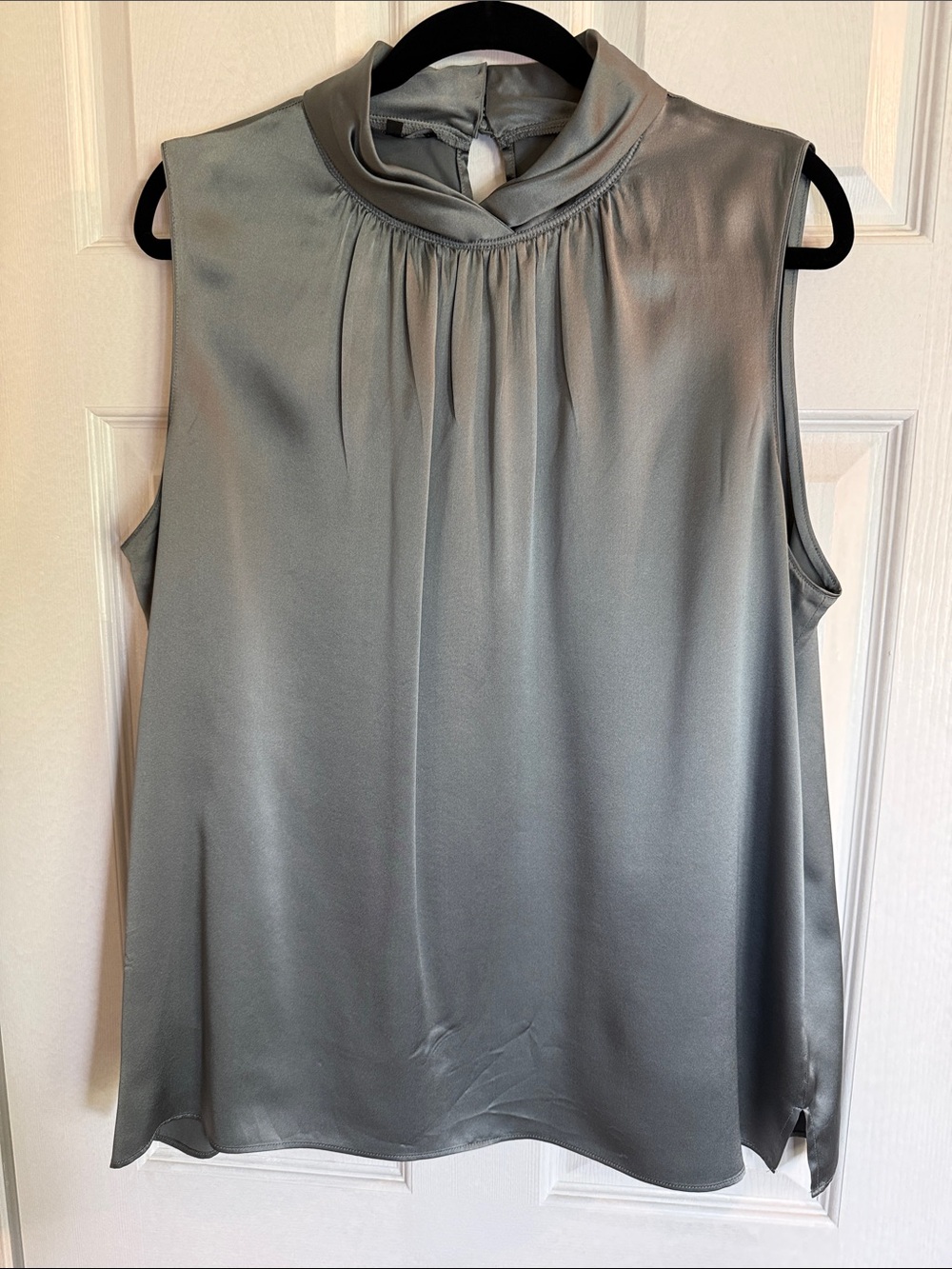 Lafayette 148 Sleeveless Silk Mock Neck Top - XL